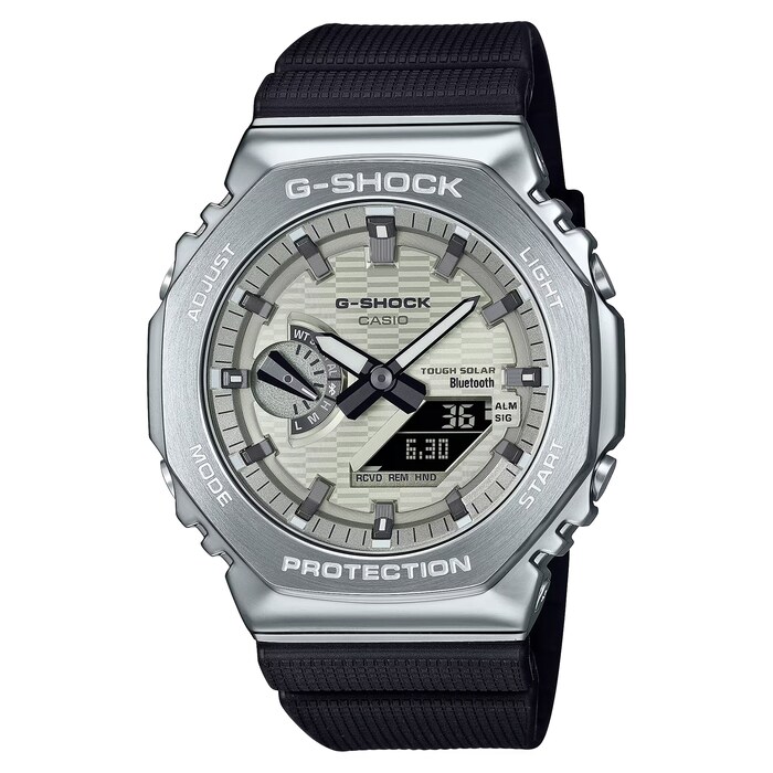 Casio G-SHOCK G-Steel 2100 Series Full Metal Octagonal Mens Watch Silver 49mm
