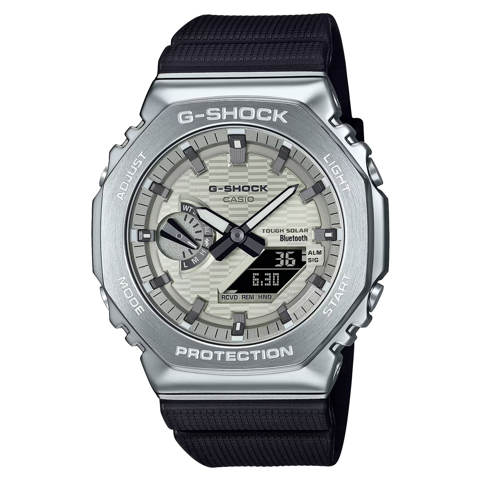 Casio G-SHOCK G-Steel 2100 Series Full Metal Octagonal Mens Watch Silver 49mm