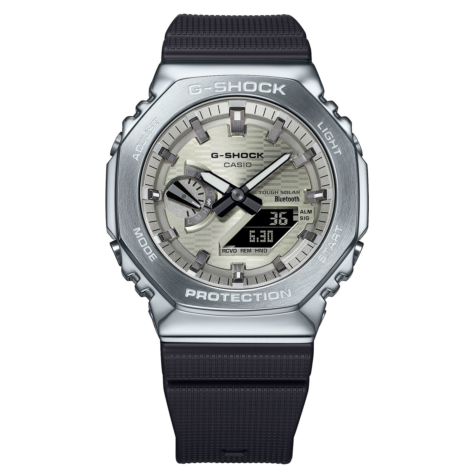 Casio G-SHOCK G-Steel 2100 Series Full Metal Octagonal Mens Watch Silver 49mm