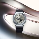 Casio G-SHOCK G-Steel 2100 Series Full Metal Octagonal Mens Watch Silver 49mm