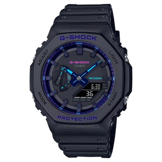 Casio G-SHOCK Analog-Digital 2100 Series Resin Mens Watch Blue-Violet 48.5mm