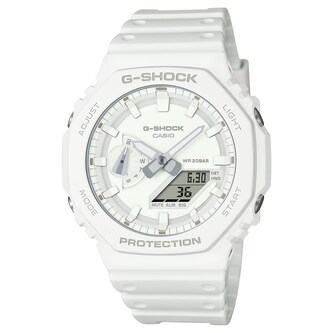 Casio G-SHOCK Analog-Digital 2100 Series Resin Mens Watch White 48.5mm