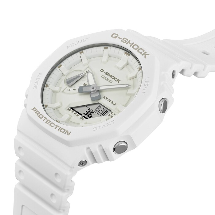 Casio G-SHOCK Analog-Digital 2100 Series Resin Mens Watch White 48.5mm