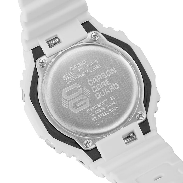 Casio G-SHOCK Analog-Digital 2100 Series Resin Mens Watch White 48.5mm