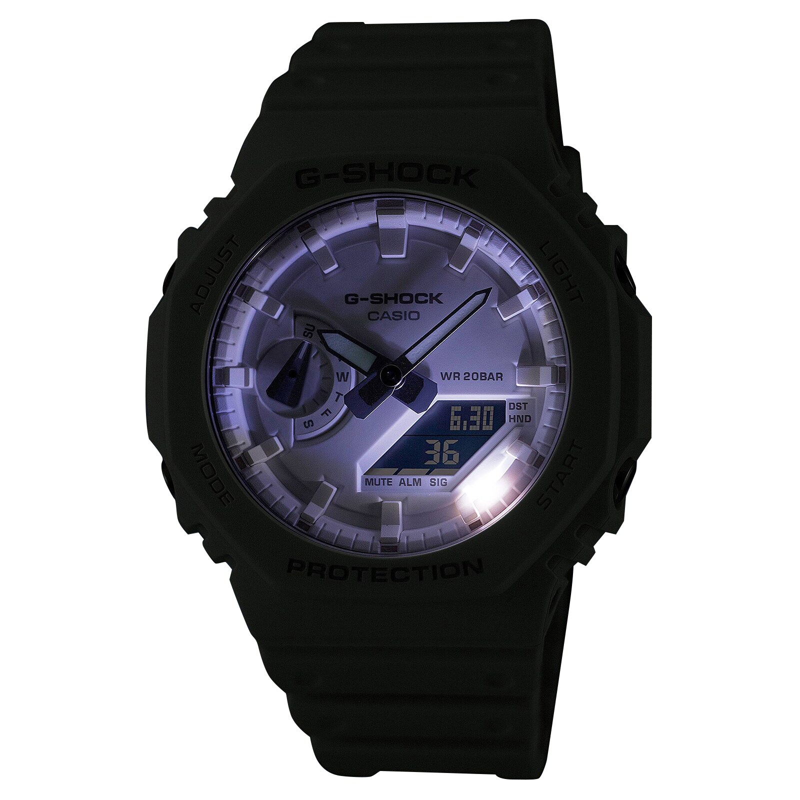 Casio G-SHOCK Analog-Digital 2100 Series Resin Mens Watch White 48.5mm