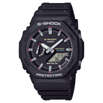 Casio G-SHOCK Analog-Digital 2100 Series Resin Mens Watch Black & Red 48.5mm