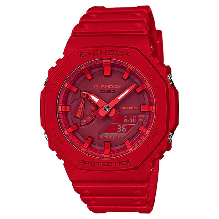 Casio G-SHOCK Analog-Digital 2100 Series Resin Mens Watch All-Red 48.5mm