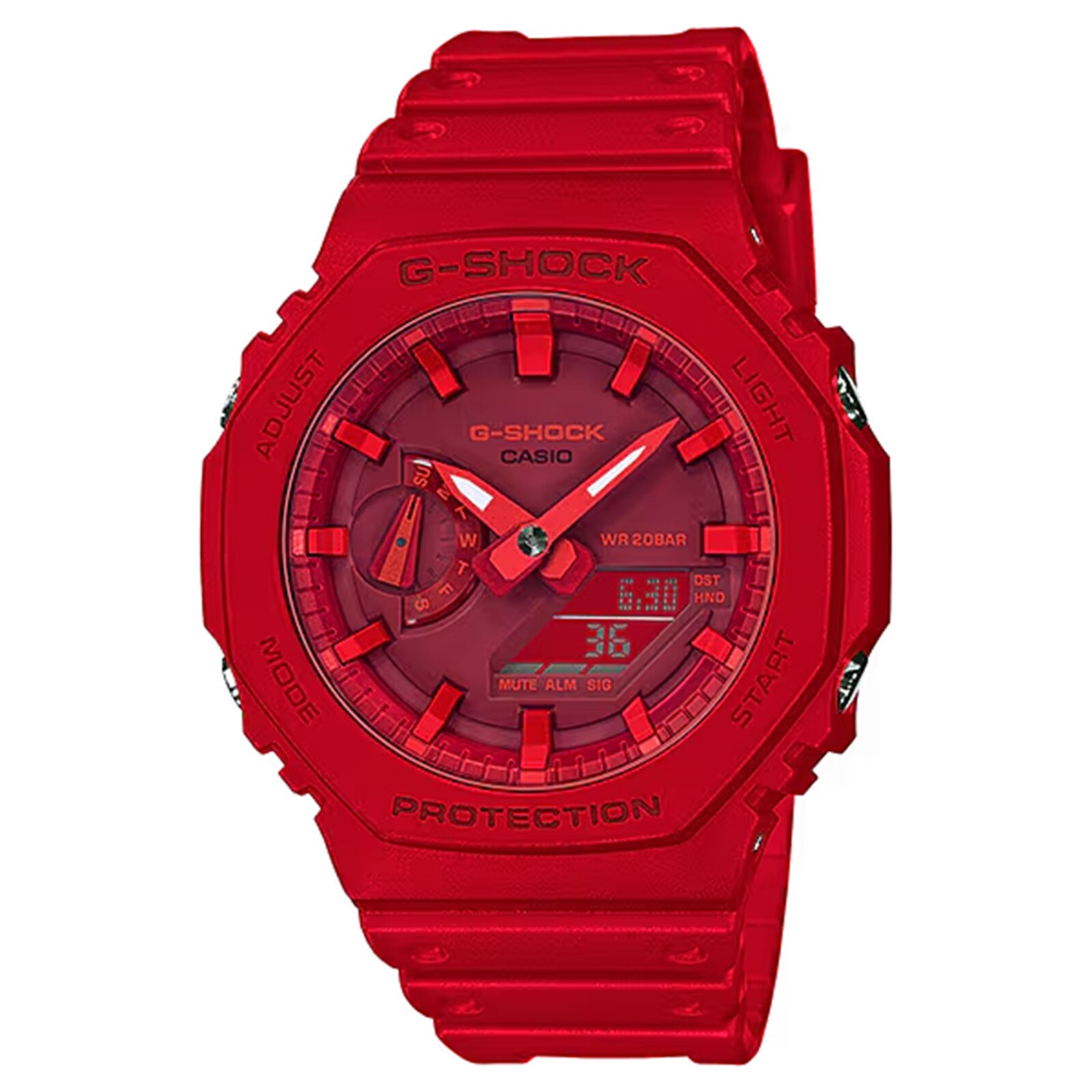 Casio G-SHOCK Analog-Digital 2100 Series Resin Mens Watch All-Red 48.5mm