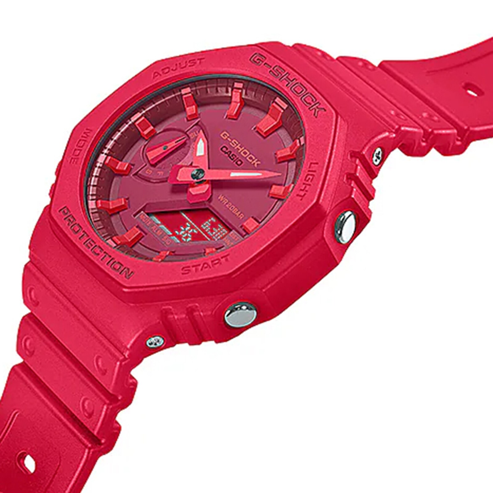 Casio G-SHOCK Analog-Digital 2100 Series Resin Mens Watch All-Red 48.5mm