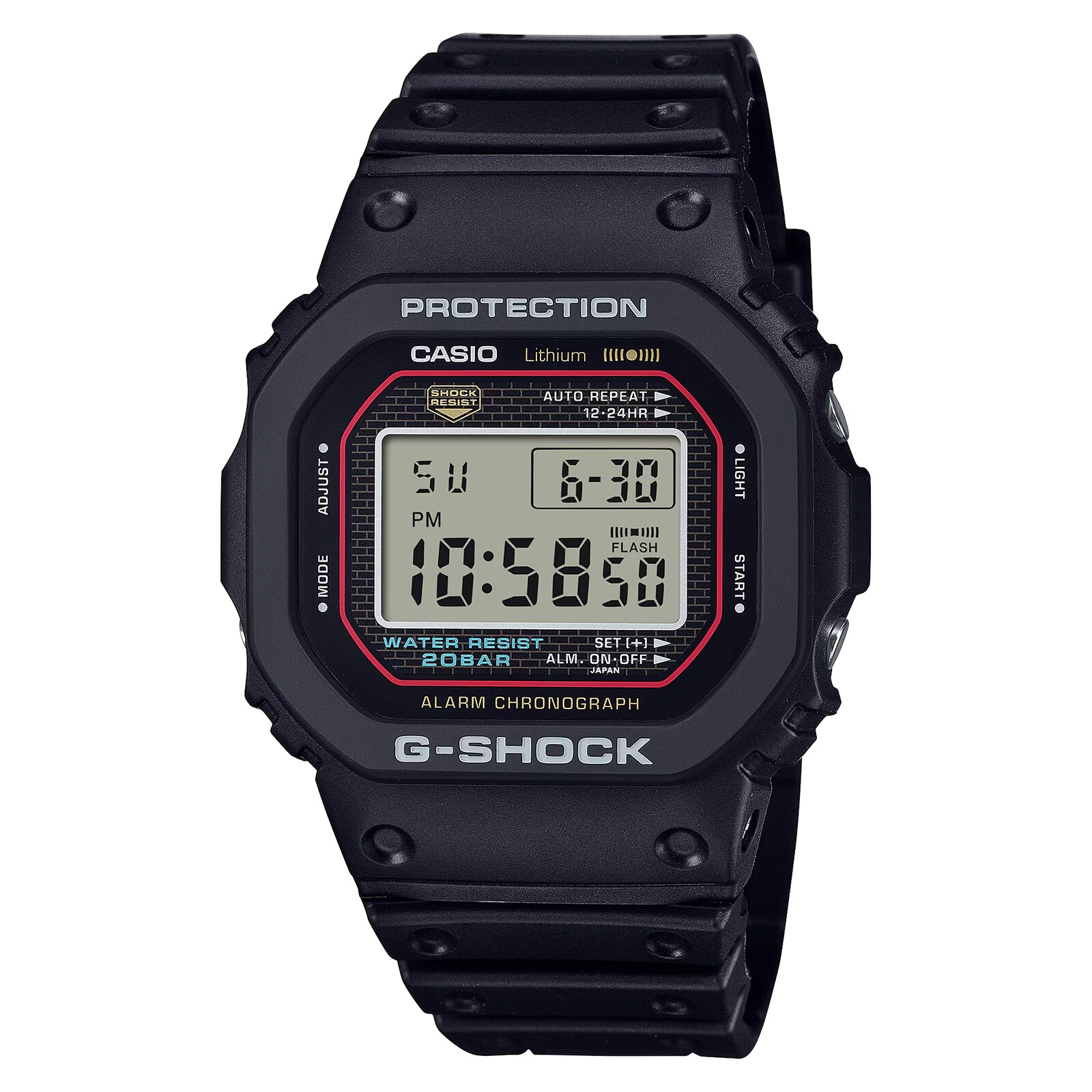 Casio G-SHOCK Classic Digital 5600 Series Stainless Steel Mens Watch Grey 48.5mm