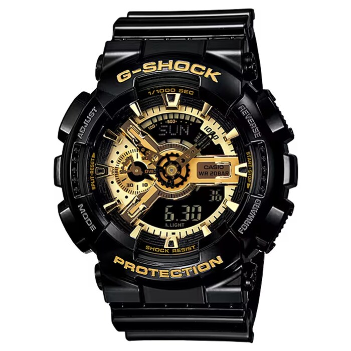 Casio G-SHOCK Analog-Digital GA-110 Series Mens Watch Black & Gold 55mm
