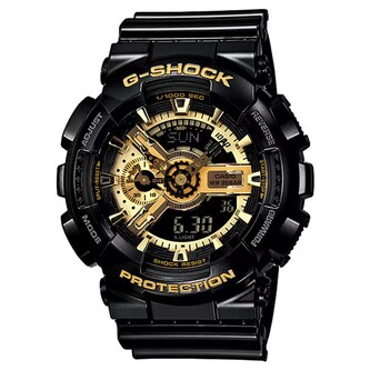 Casio G-SHOCK Analog-Digital GA-110 Series Mens Watch Black & Gold 55mm