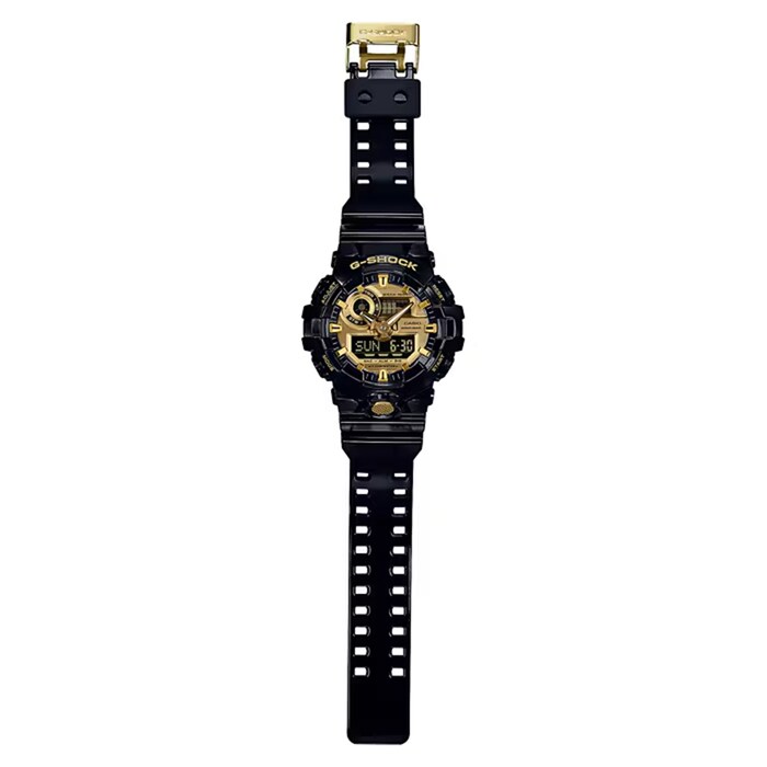 Casio G-SHOCK Analog-Digital GA-700 Series Mens Watch Black & Gold 57.5mm