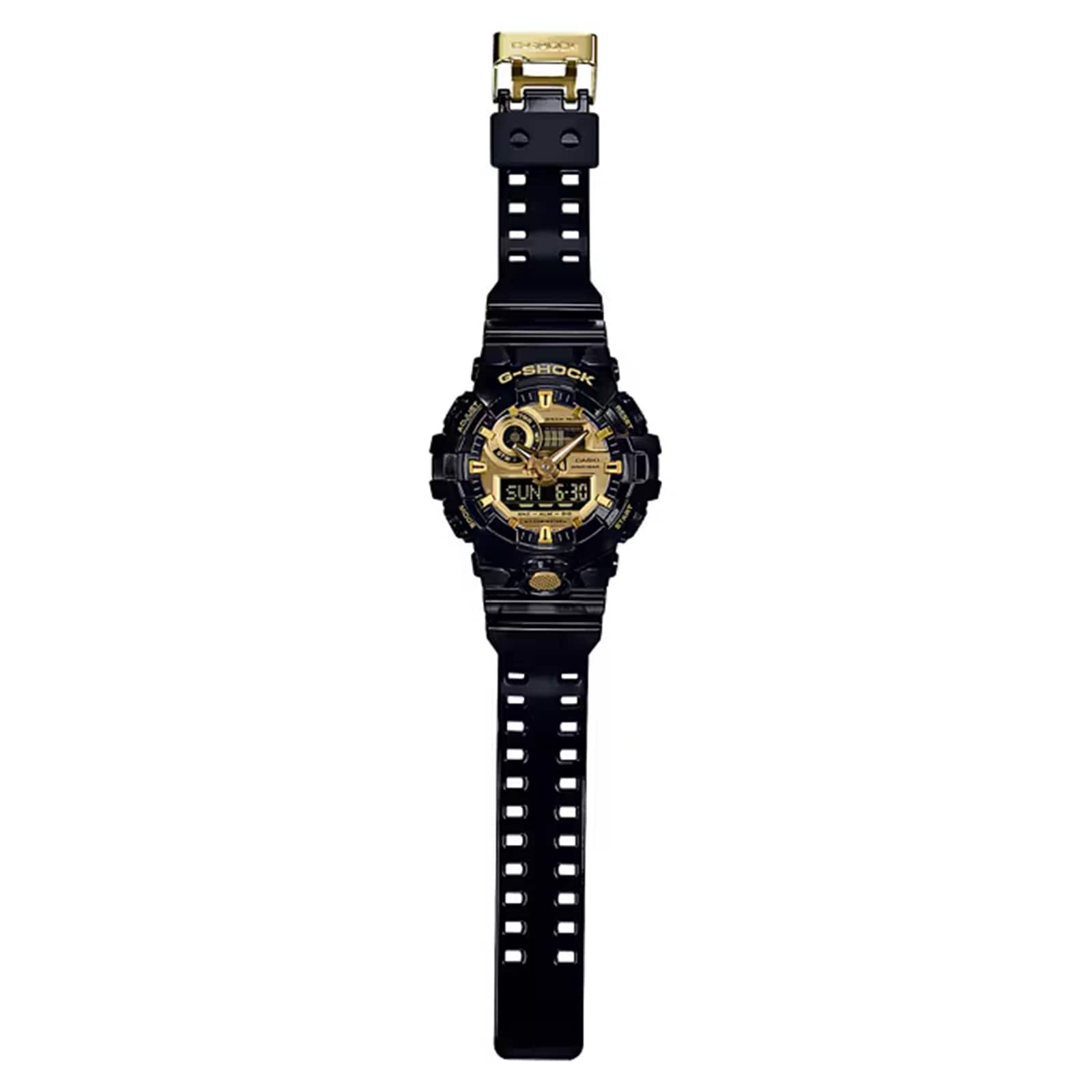 Casio G-SHOCK Analog-Digital GA-700 Series Mens Watch Black & Gold 57.5mm