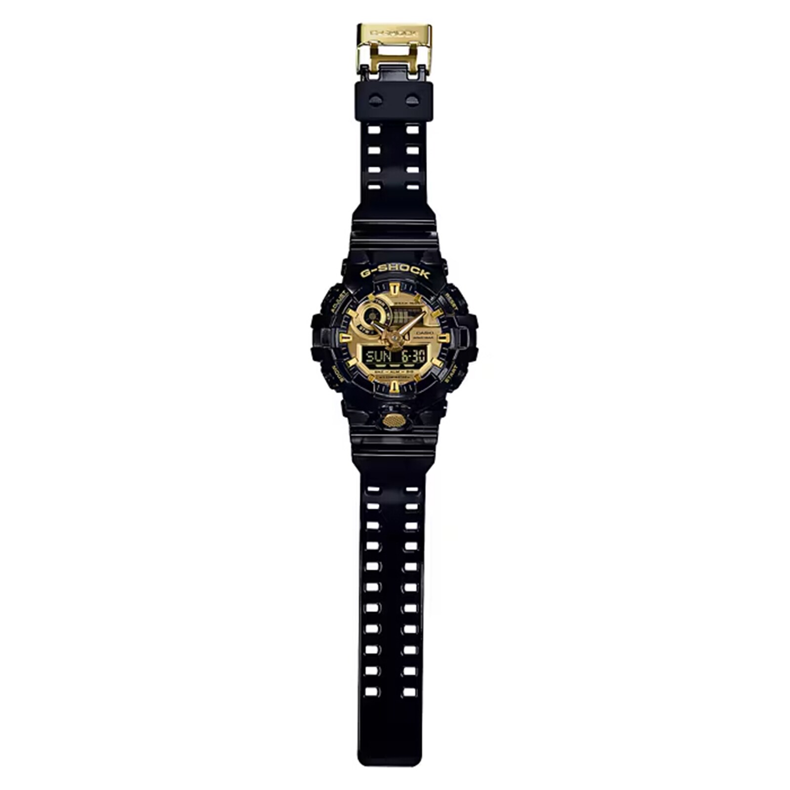 Casio G-SHOCK Analog-Digital GA-700 Series Mens Watch Black & Gold 57.5mm
