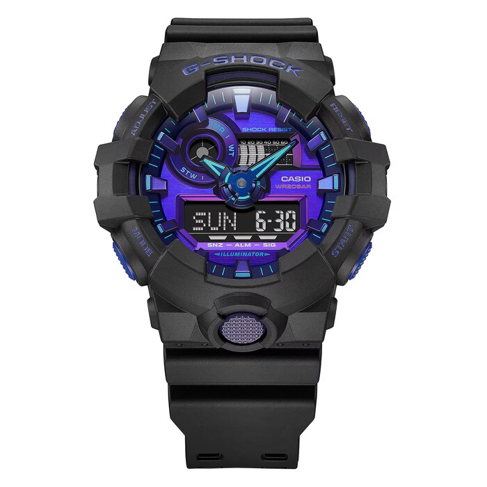 Casio G-SHOCK Analog-Digital Virtual Blue Series Resin Mens Watch 57.5mm