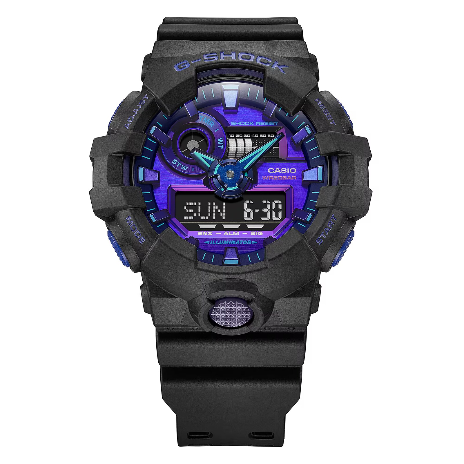 Casio G-SHOCK Analog-Digital Virtual Blue Series Resin Mens Watch 57.5mm