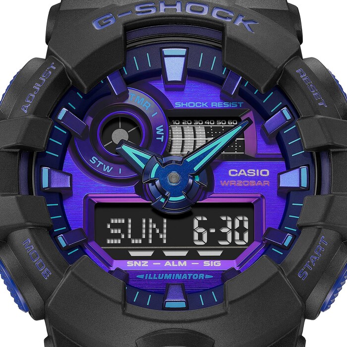 Casio G-SHOCK Analog-Digital Virtual Blue Series Resin Mens Watch 57.5mm