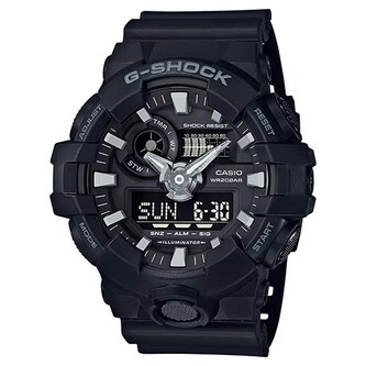 Casio G-SHOCK Analog-Digital GA-700 Series Mens Watch Black & Silver 57.5mm