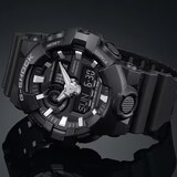 Casio G-SHOCK Analog-Digital GA-700 Series Mens Watch Black & Silver 57.5mm