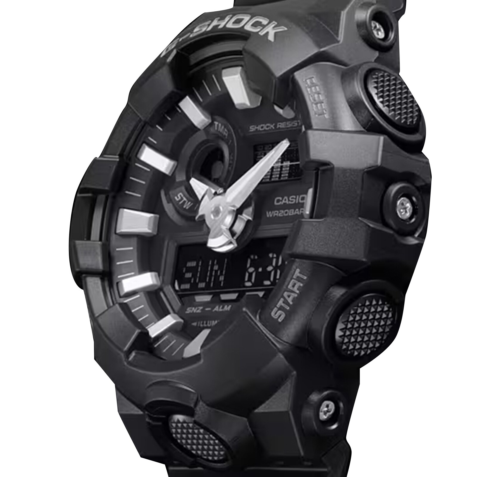 Casio G-SHOCK Analog-Digital GA-700 Series Mens Watch Black & Silver 57.5mm