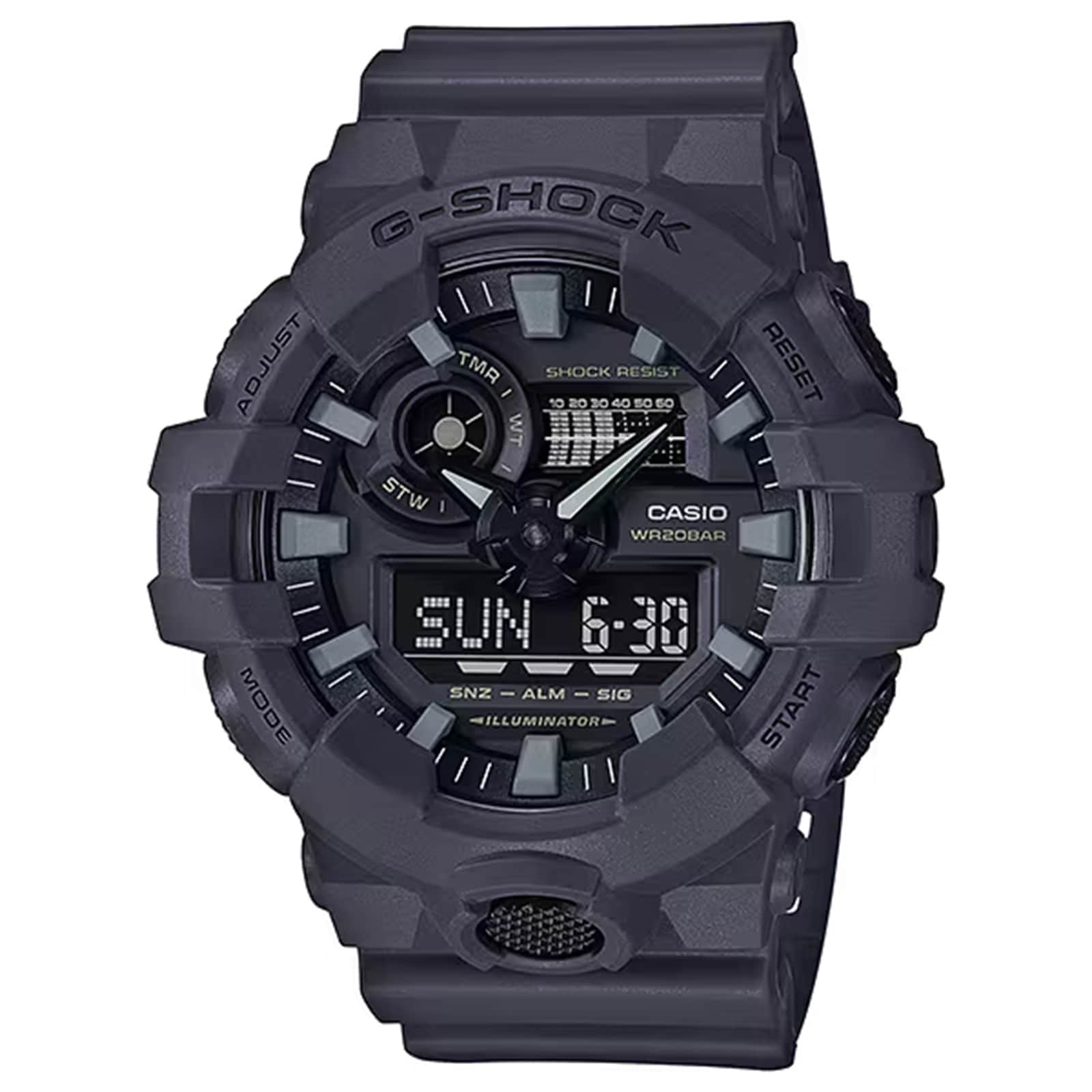 Casio G-SHOCK Analog-Digital GA-700 Series Mens Watch Grey 57.5mm
