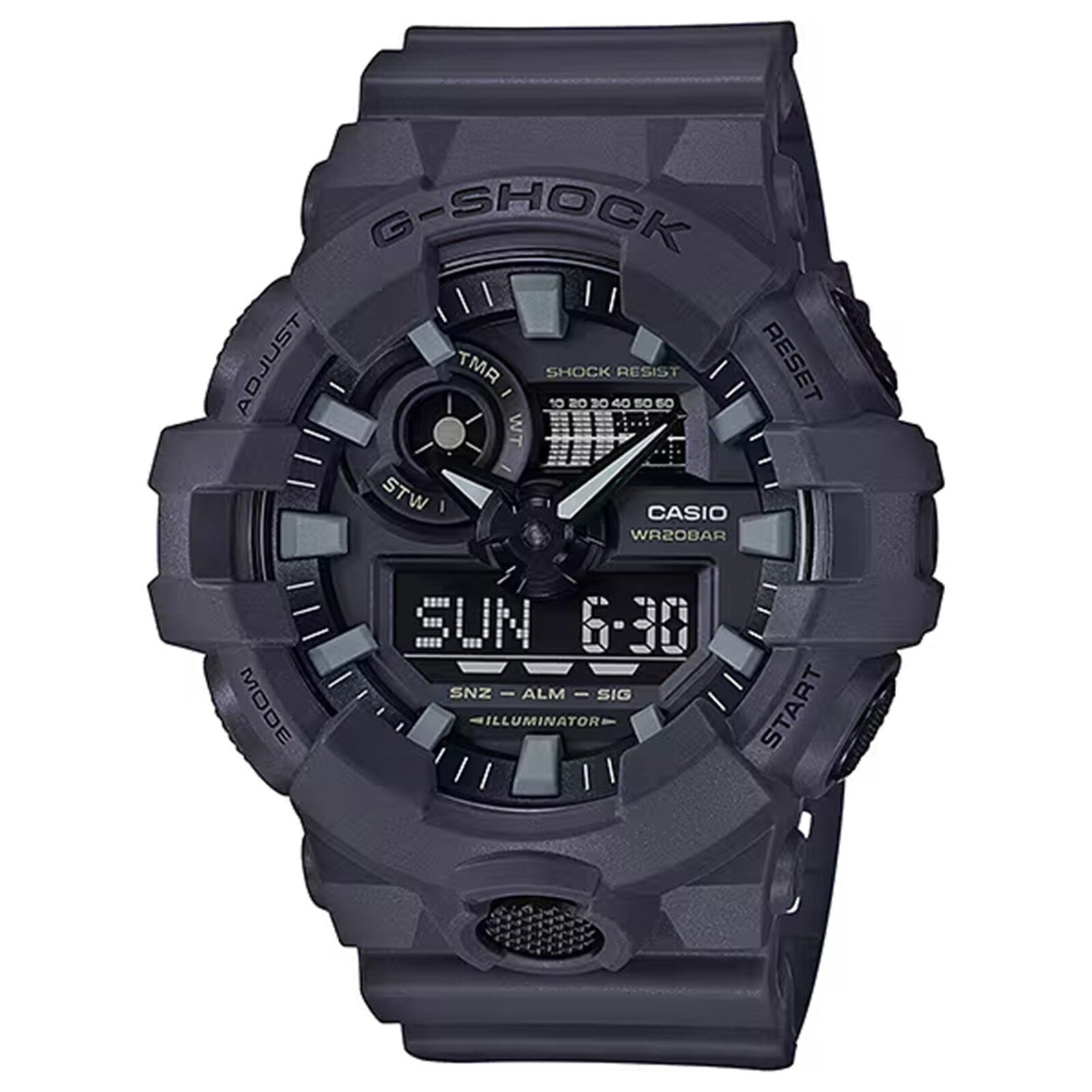 Casio G-SHOCK Analog-Digital GA-700 Series Mens Watch Grey 57.5mm
