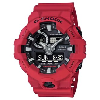 Casio G-SHOCK Analog-Digital GA-700 Series Mens Watch Red-Black 57.5mm