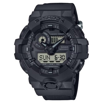 Casio G-SHOCK Analog-Digital GA-700 Series Nylon Band Mens Watch Black 57.5mm