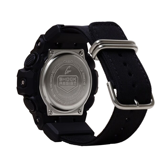 Casio G-SHOCK Analog-Digital GA-700 Series Nylon Band Mens Watch Black 57.5mm