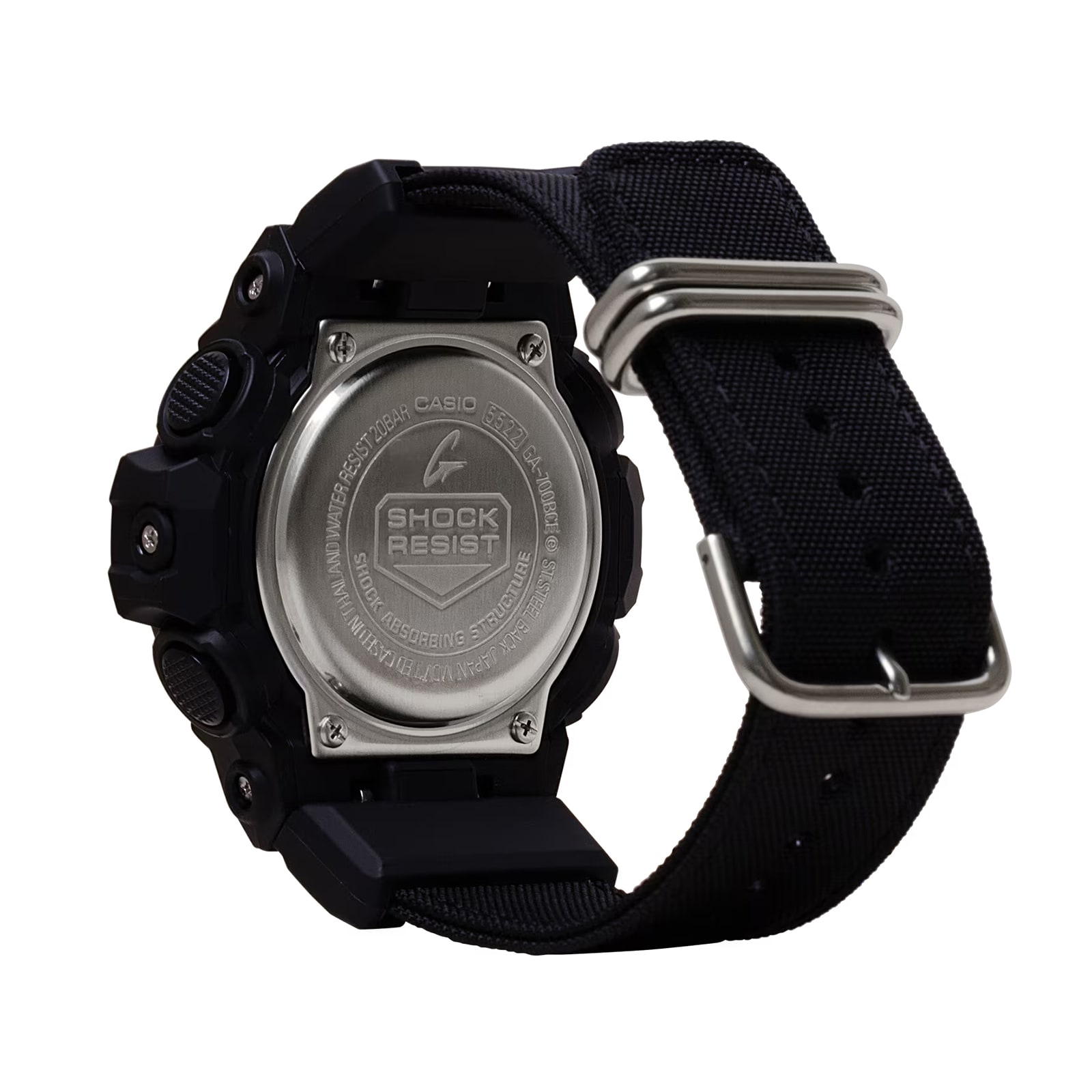 Casio G-SHOCK Analog-Digital GA-700 Series Nylon Band Mens Watch Black 57.5mm