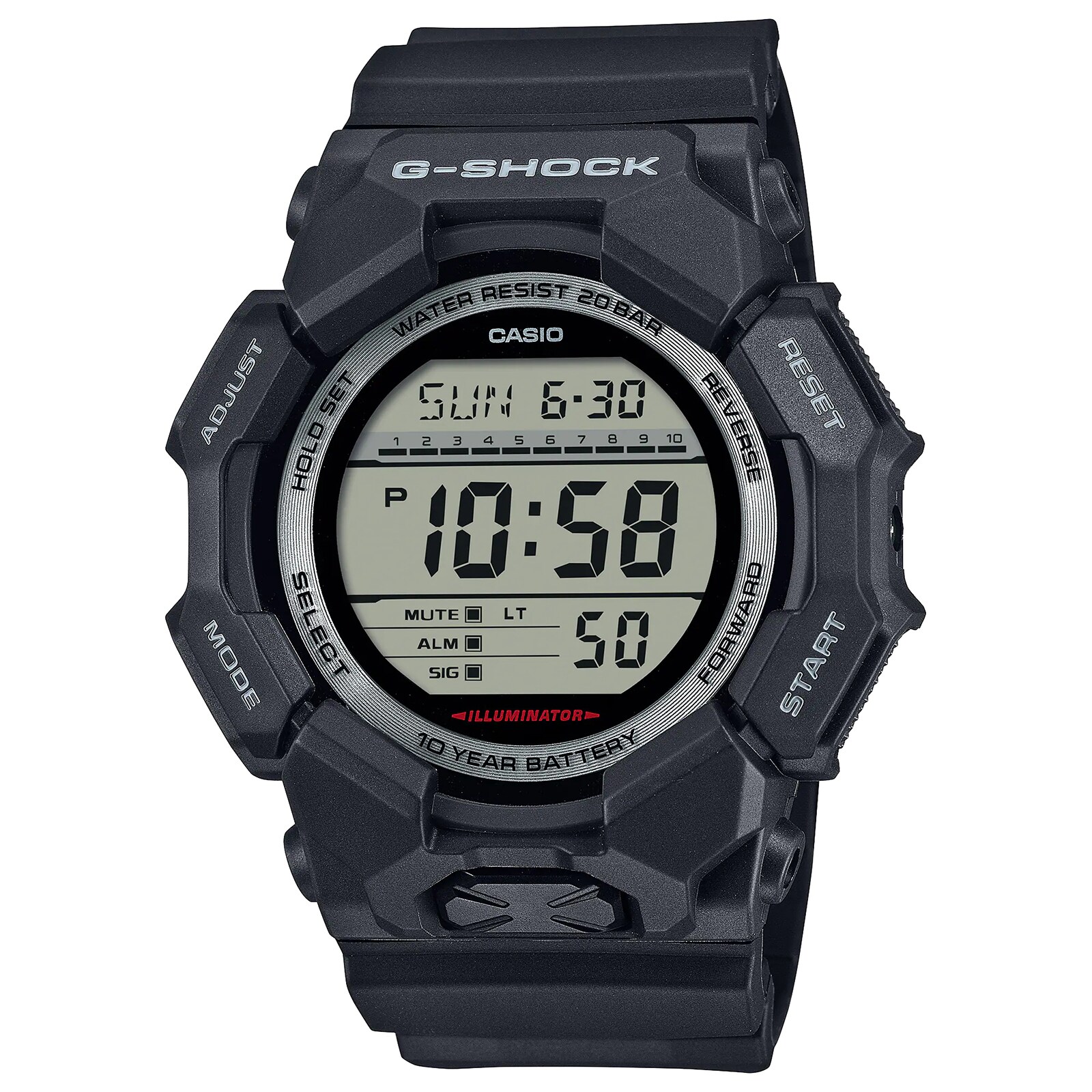 Casio G-SHOCK Digital GD-010 Series Mens Watch Grey 55mm