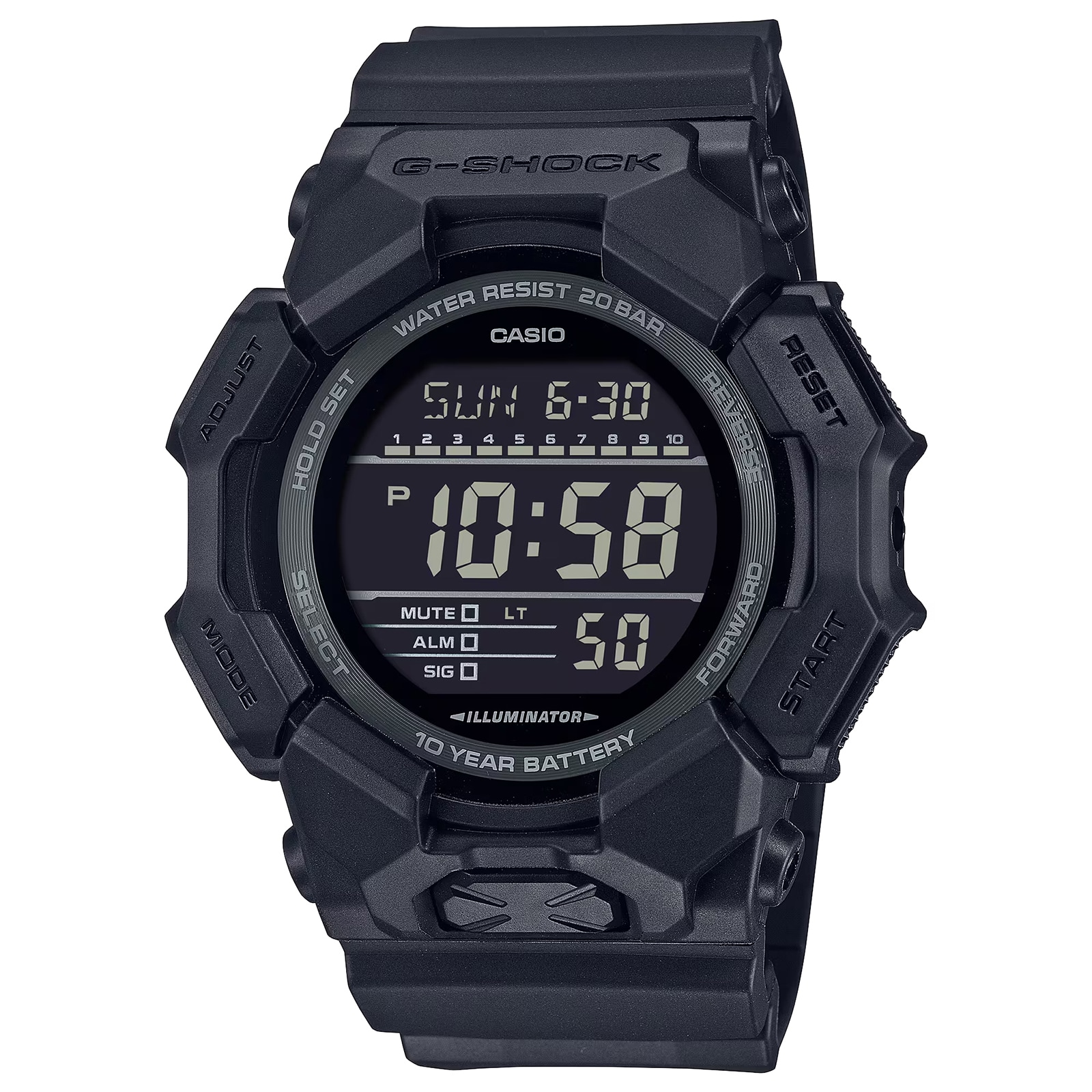 Casio G-SHOCK Digital Classic GD-010 Series Mens Watch Black 55mm