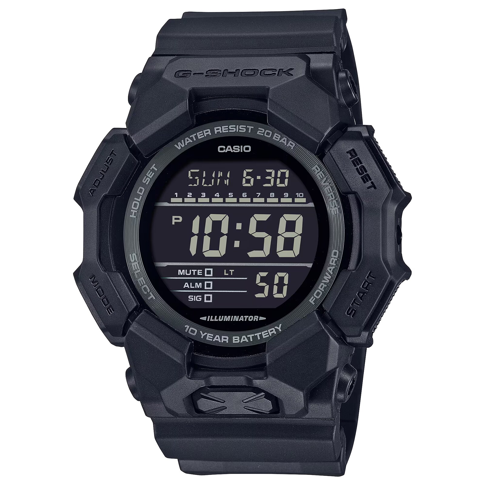 Casio G-SHOCK Digital Classic GD-010 Series Mens Watch Black 55mm