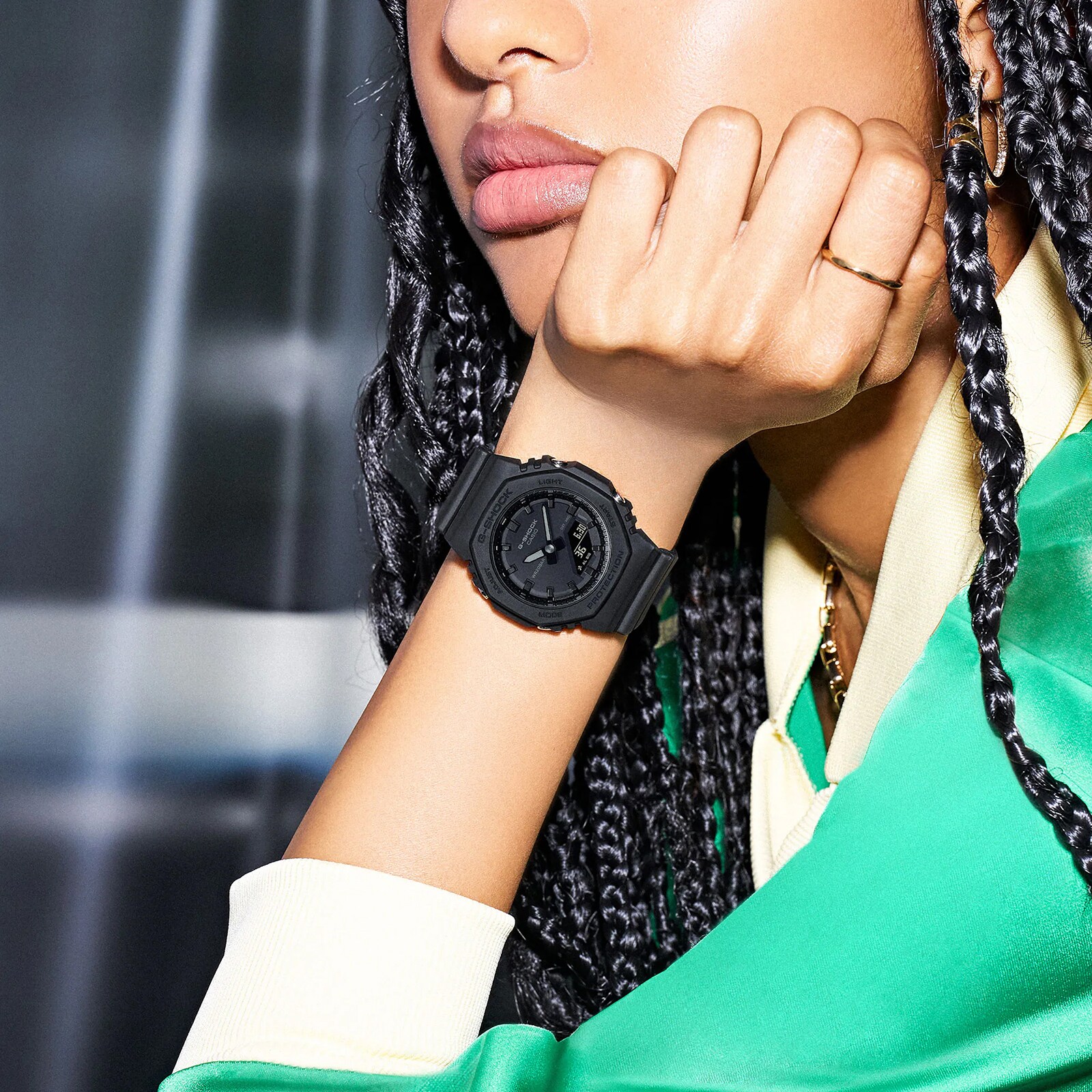 Casio G-SHOCK Analog-Digital GMA Series Ladies Watch All-Black 46mm