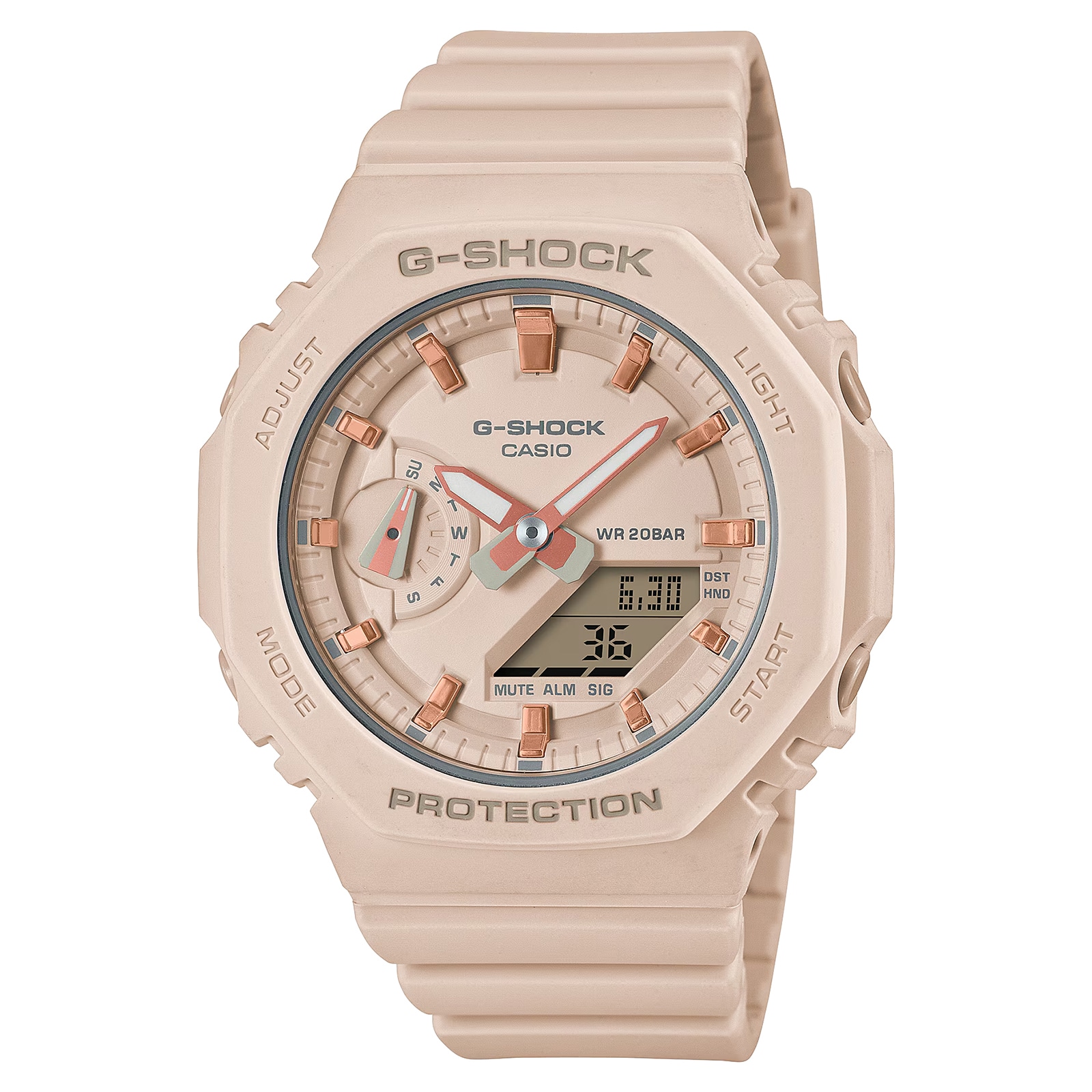 Casio G-SHOCK Analog-Digital GMA Series Ladies Watch Salmon 46mm
