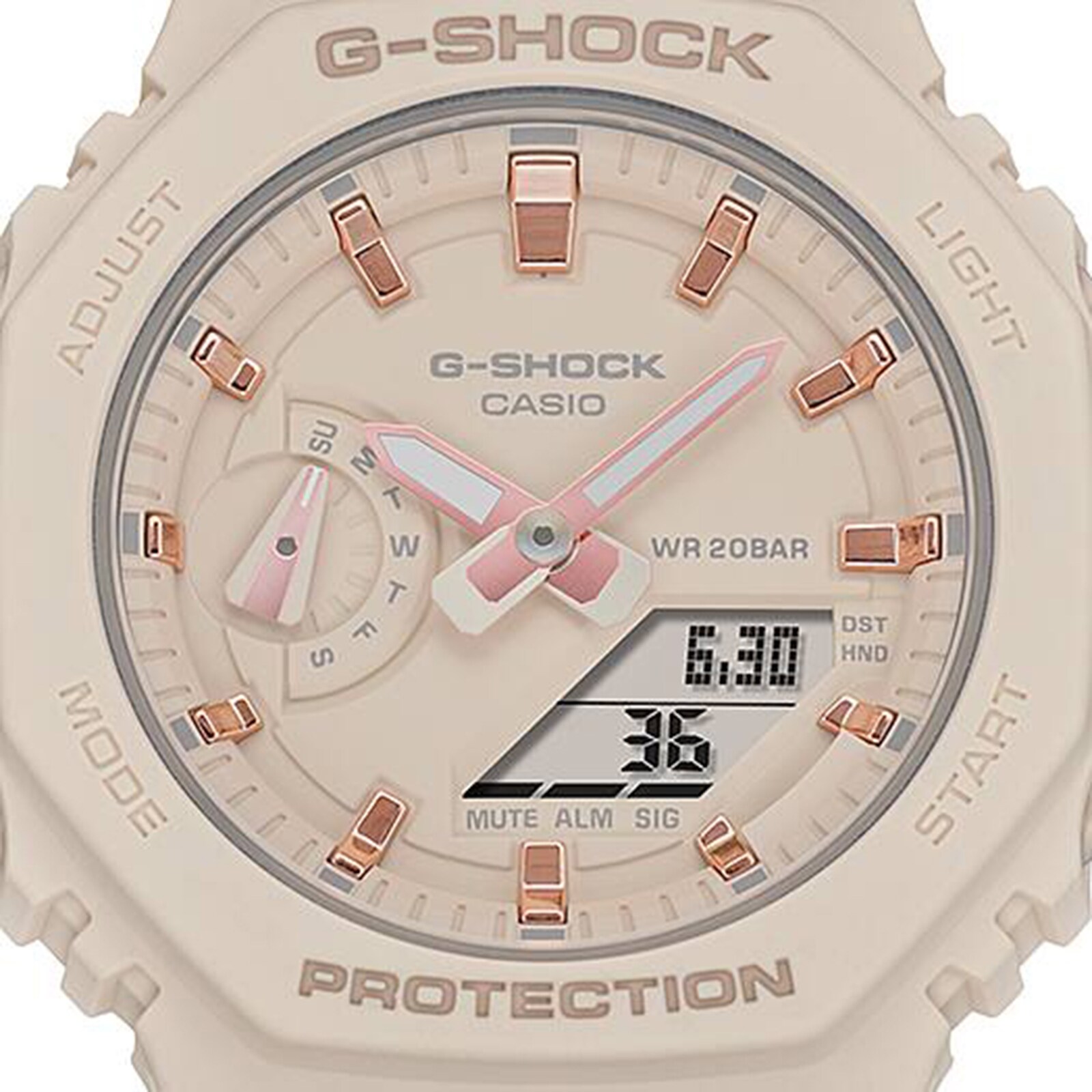 Casio G-SHOCK Analog-Digital GMA Series Ladies Watch Salmon 46mm