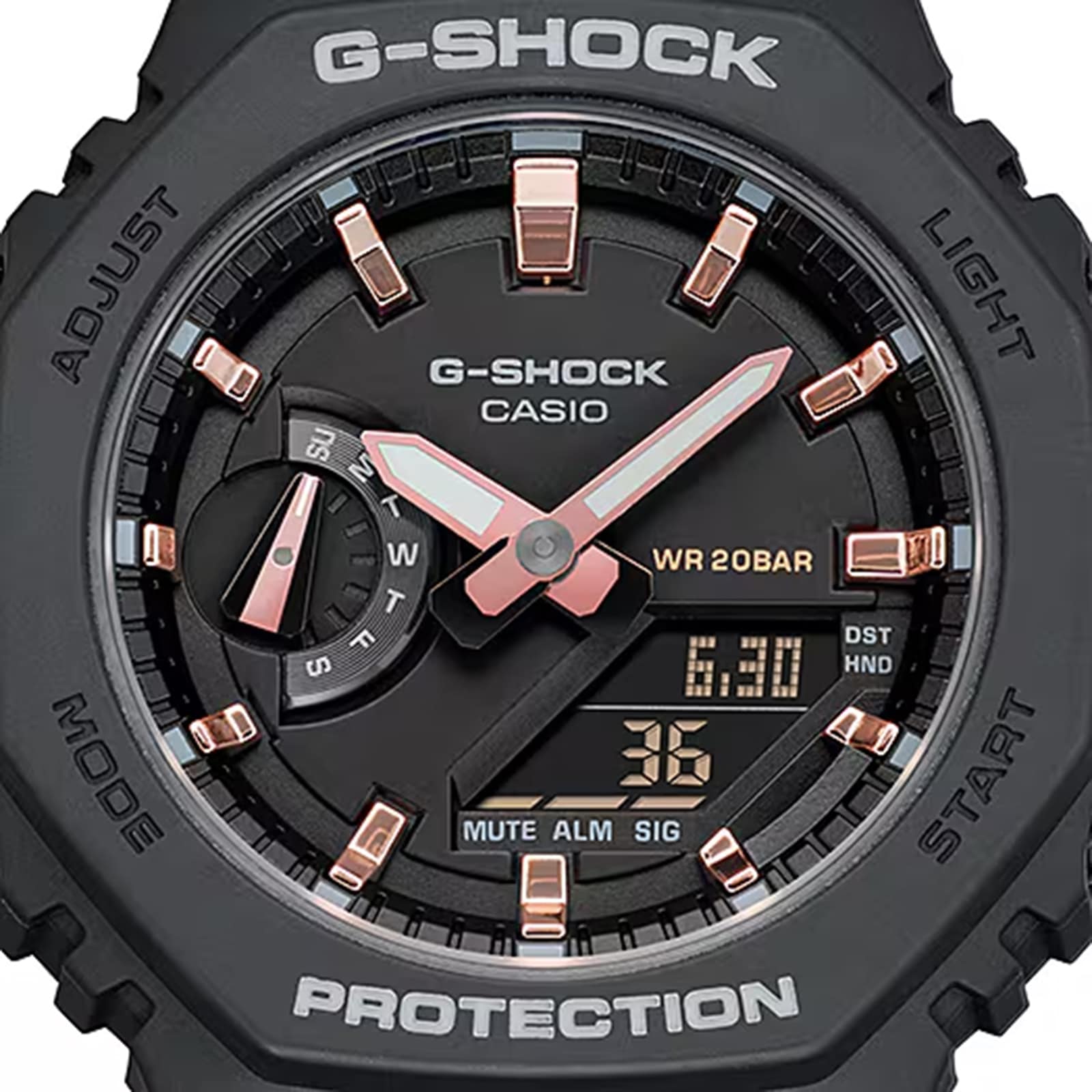 Casio G-SHOCK Analog-Digital GMA Series Ladies Watch Black & Pink 46mm