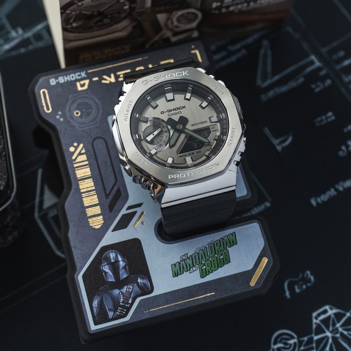 Casio G-Shock Star Wars The Mandalorian™ & Grogu™ 45.5mm Limited Edition Mens Watch Silver