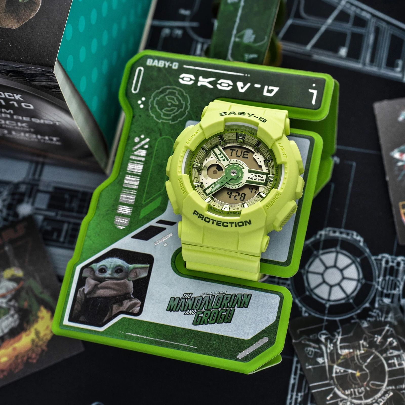 Casio Baby-G Star Wars: The Mandalorian™ & Grogu™ Collection 43.5mm Limited Edition Ladies Watch Green