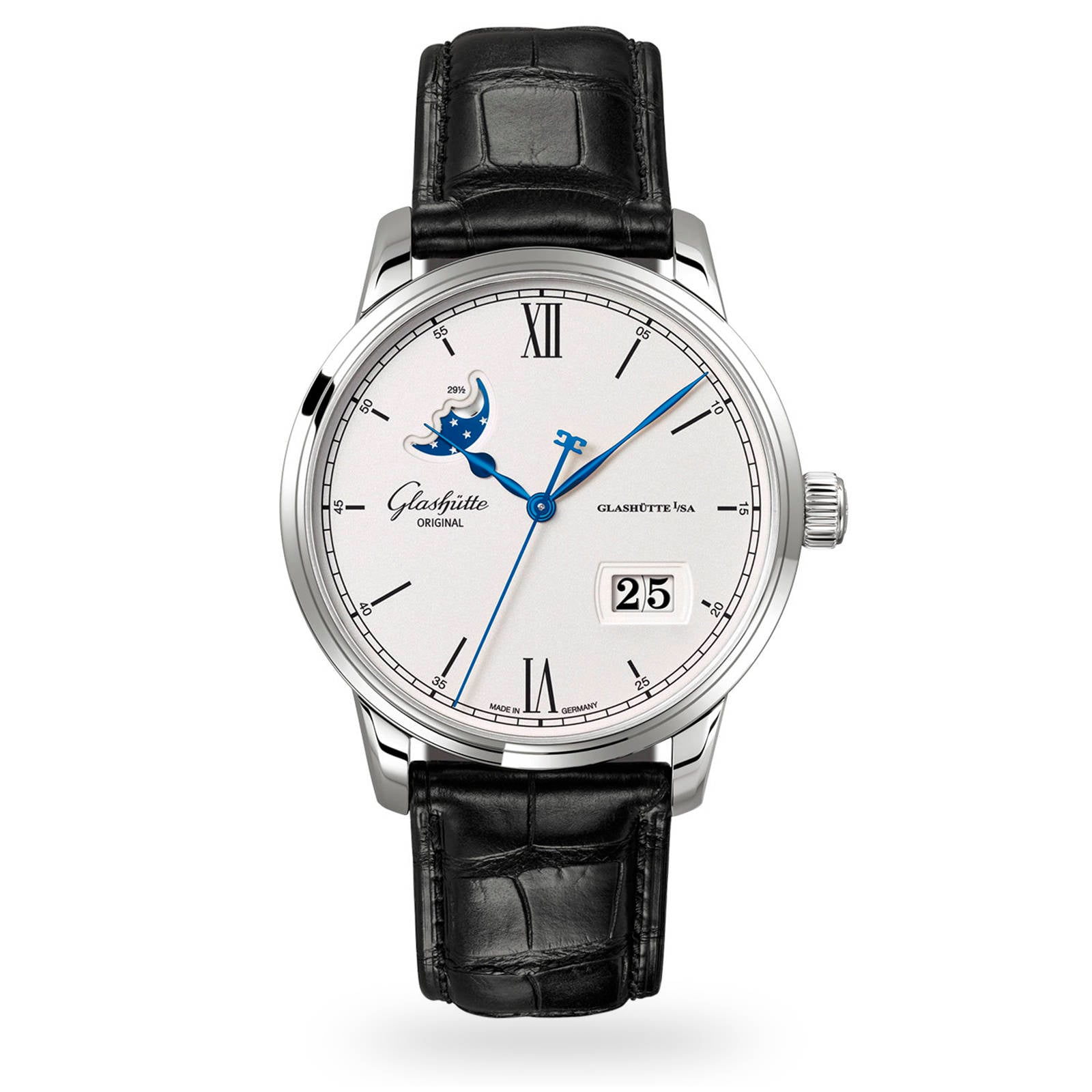 Glashutte Original Senator Excellence Panorama Date Moon Phase Mens Watch