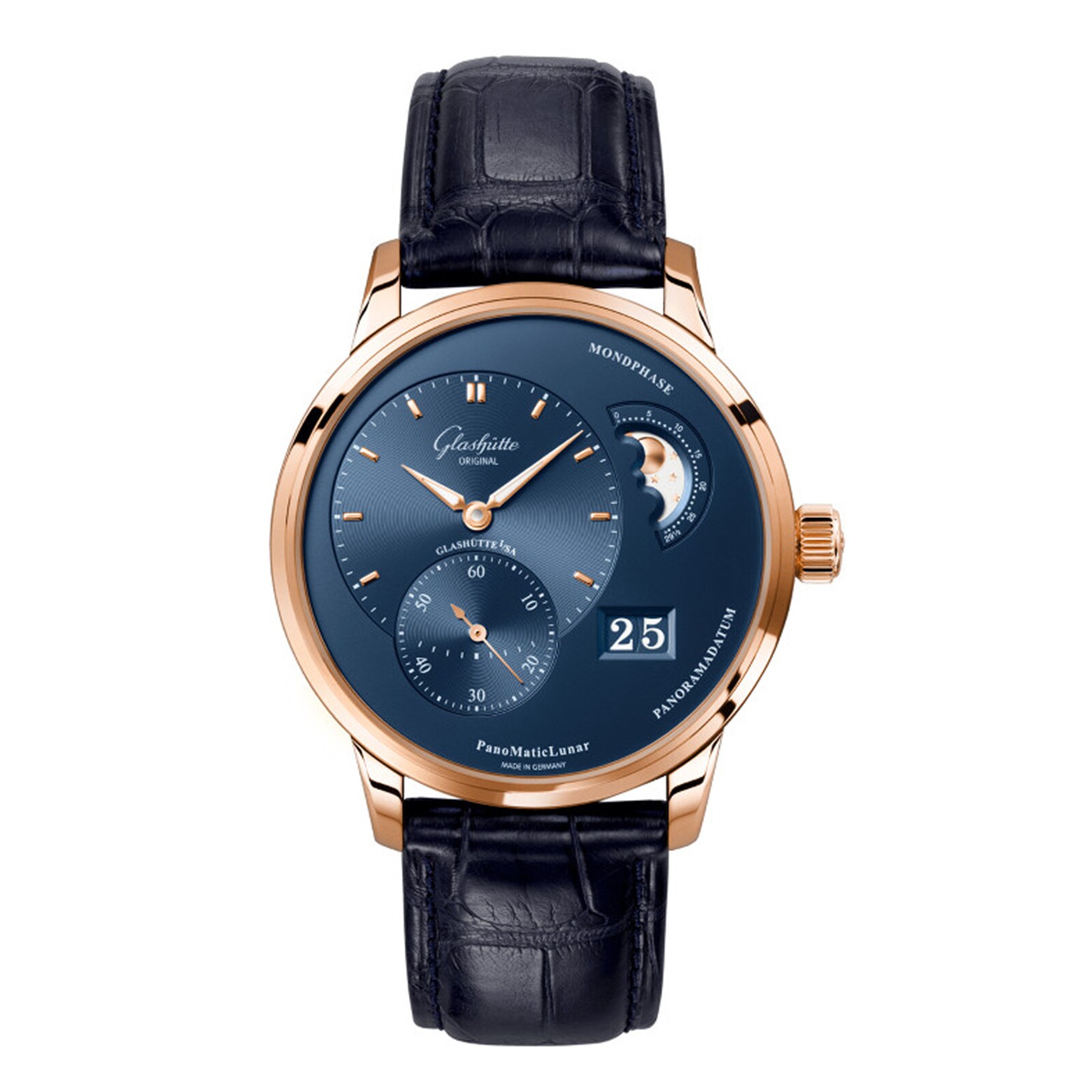 Glashutte Original PanoMaticLunar 40mm Mens Watch Blue
