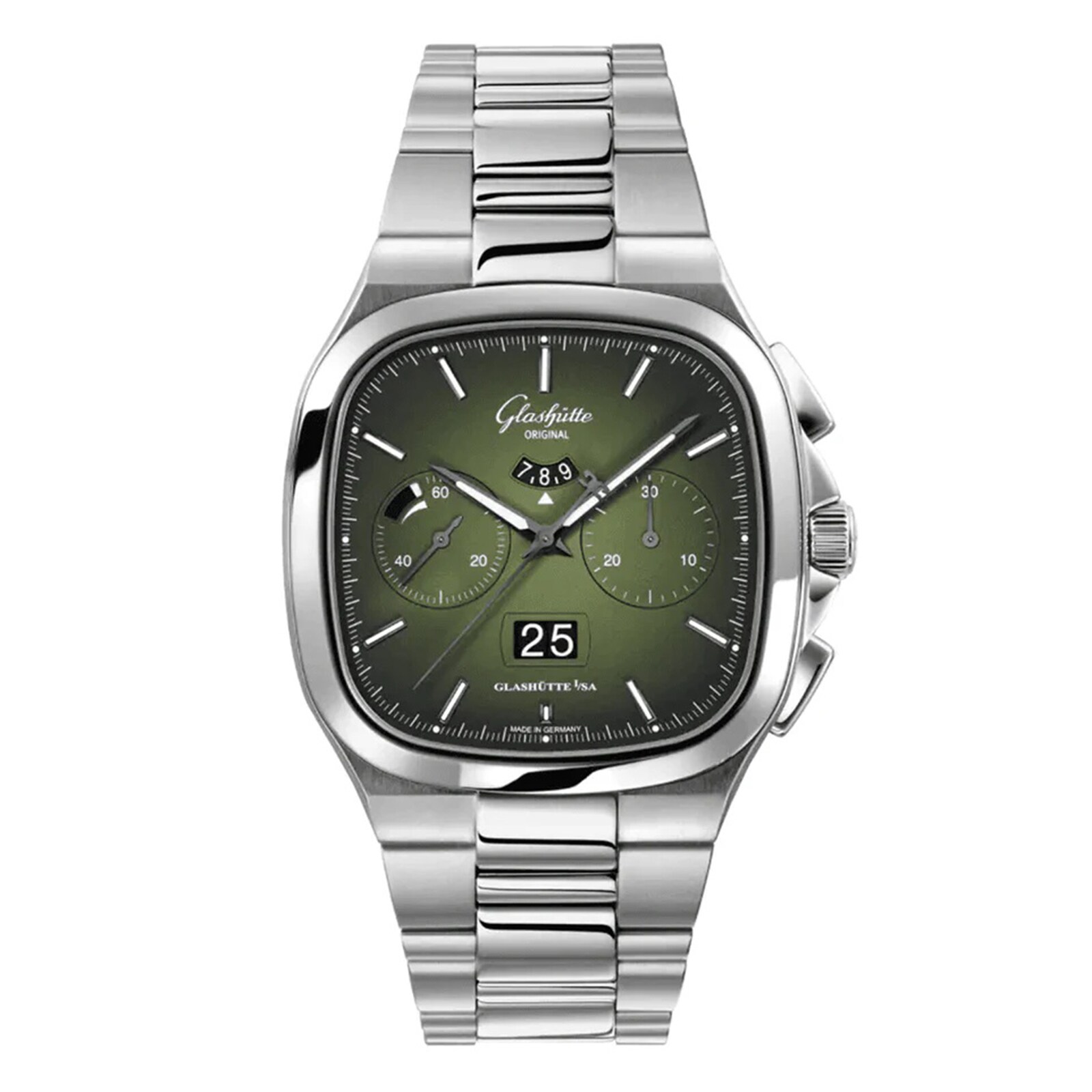 Glashutte Original Vintage Seventies Chronograph Panorama Date 40mm Mens Watch - Stainless Steel Strap Glashutte Original Vintage Seventies Chronograph Panorama Date 40mm Mens Watch - Stainless Steel Strap