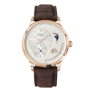 Glashutte Original PanoMaticCalendar 42mm Mens Watch Silver