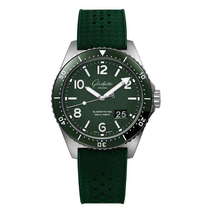 Glashutte Original SeaQ Panorama Date 43.2mm Mens Watch Green