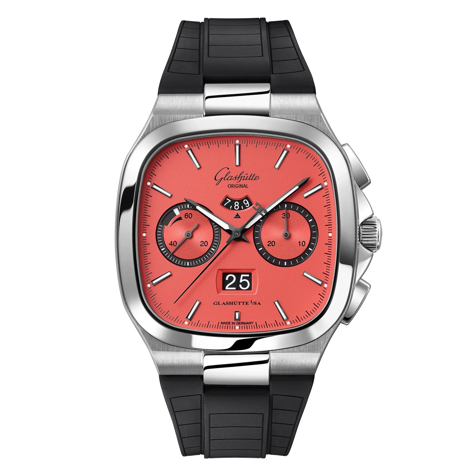 Glashutte Original Vintage Seventies Chronograph Panorama Date Limited Edition 40mm Mens Watch - Rubber Strap Glashutte Original Vintage Seventies Chronograph Panorama Date Limited Edition 40mm Mens Watch - Rubber Strap