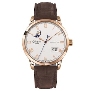 Glashutte Original Senator Excellence Panorama Date Moon Phase 40mm Mens Watch Rose Gold