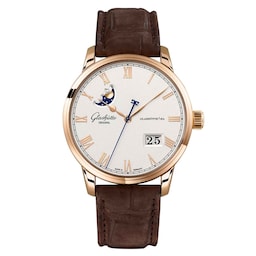 17140502 - Senator Excellence Panorama Date Moon Phase 40mm Mens Watch Silver