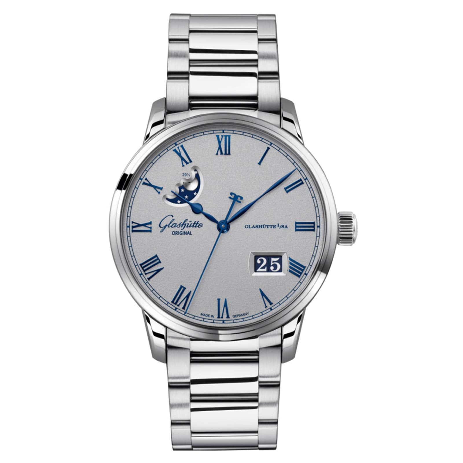 Glashutte Original Senator Excellence Panorama Date Moon Phase 40mm Mens Watch Grey