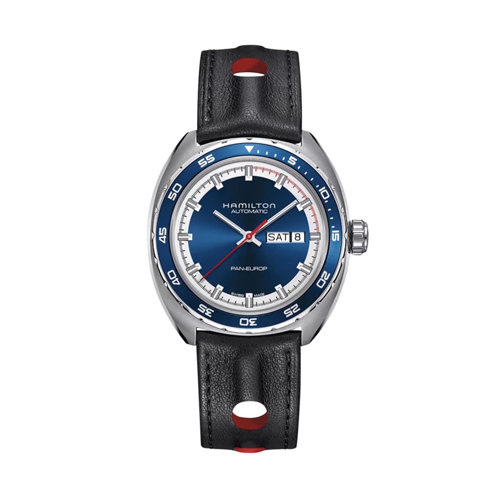 Hamilton American Classic Pan Europ Day Date Auto 42mm Mens Watch Blue Interchangeable strap Hamilton American Classic Pan Europ Day Date Auto 42mm Mens Watch Blue Interchangeable strap
